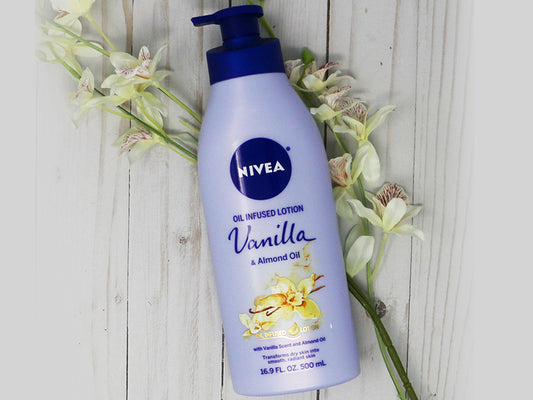 NIVEA Vanilla Almond Body Lotion - Oil Infused Moisturizer with Vanilla & Almond Oil