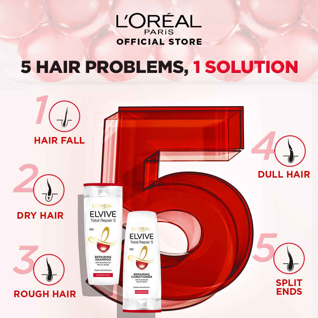 L’Oreal Paris Elvive Total Repair 5 Shampoo 175ml