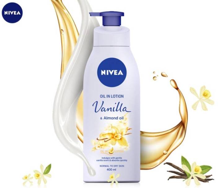 NIVEA Vanilla Almond Body Lotion - Oil Infused Moisturizer with Vanilla & Almond Oil