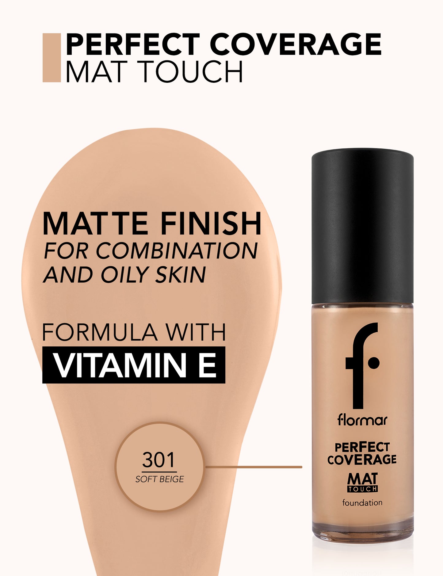 Flormar Mat Touch Foundation - Long-Lasting Matte Finish