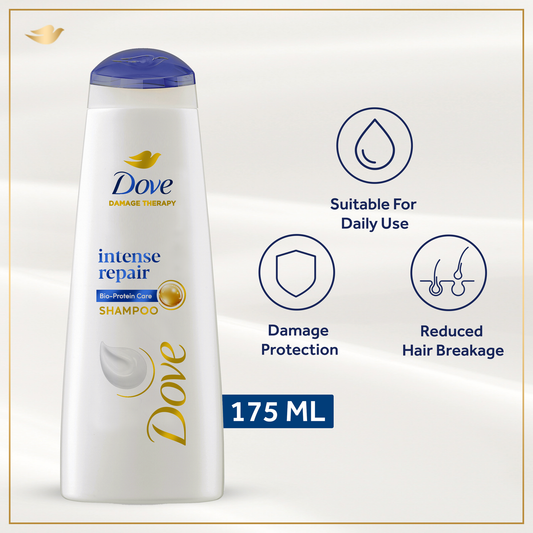 Dove Intense Repair Shampoo 175ml for Damaged and Weak Hair - Nourish and Strengthen Your Locks
