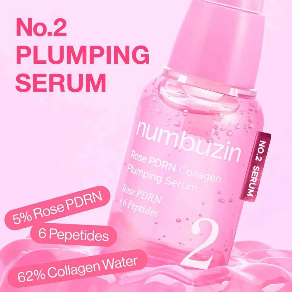 Numbuzin No.2 Rose PDRN Collagen Plumping Serum 30ml