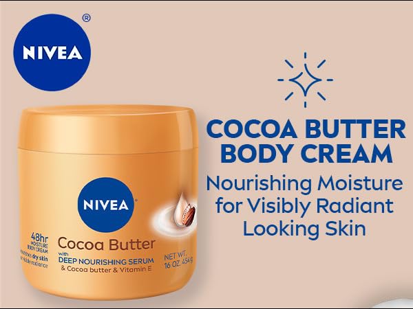 NIVEA Cocoa Butter Cream for Deep Moisturization and Soft Skin
