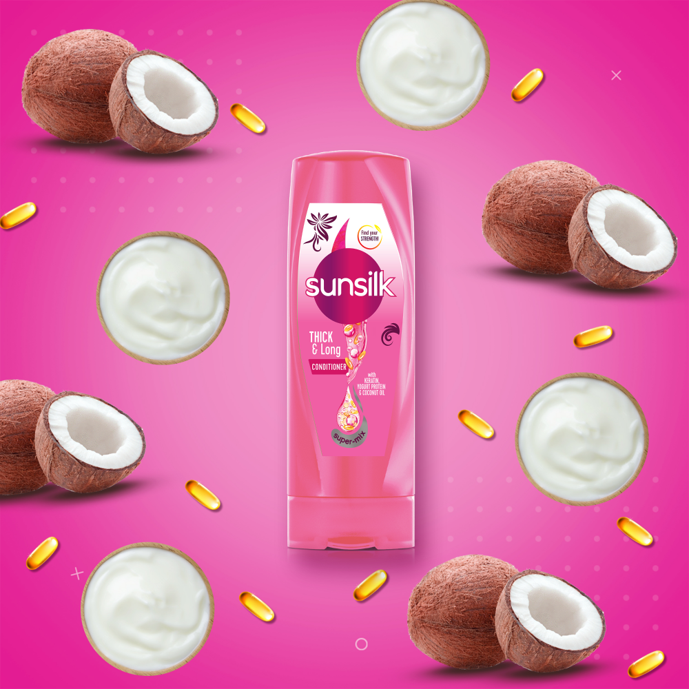 Sunsilk Thick & Long Conditioner 180ml for Beautiful, Long Hair