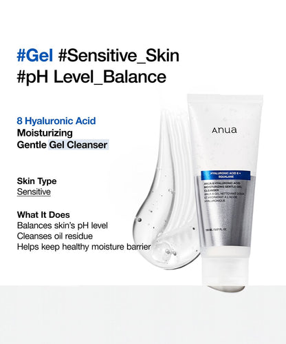 Anua 8 Hyaluronic Acid Hydrating Gentle Foaming Cleanser