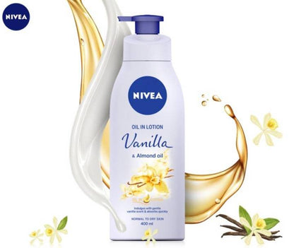 NIVEA Vanilla Almond Body Lotion - Oil Infused Moisturizer with Vanilla & Almond Oil