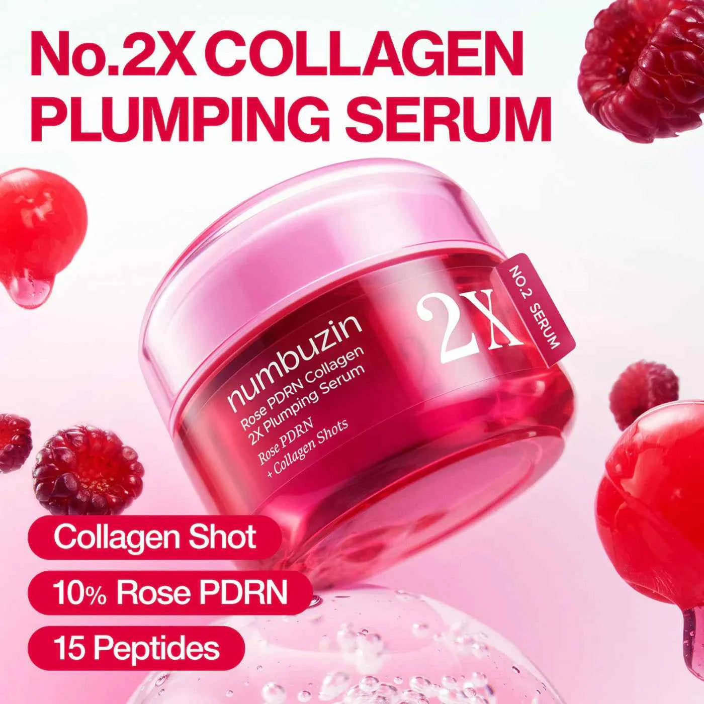 Numbuzin No.2 Rose PDRN Collagen 2X Plumping Serum 30ml