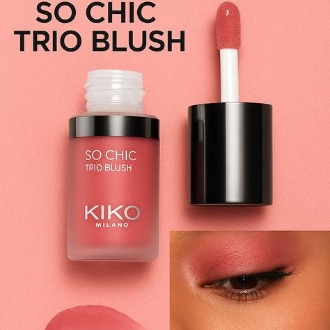 KIKO Milano Velvet Peach Blush – Skin Lover So Chic Trio Blush 02 for Radiant Skin