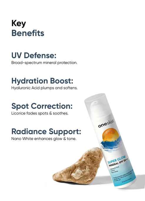 One Skin Super Glow Mineral SPF 50++ Sunscreen