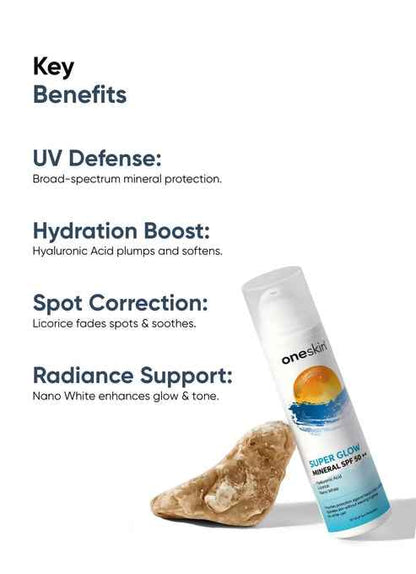 One Skin Super Glow Mineral SPF 50++ Sunscreen