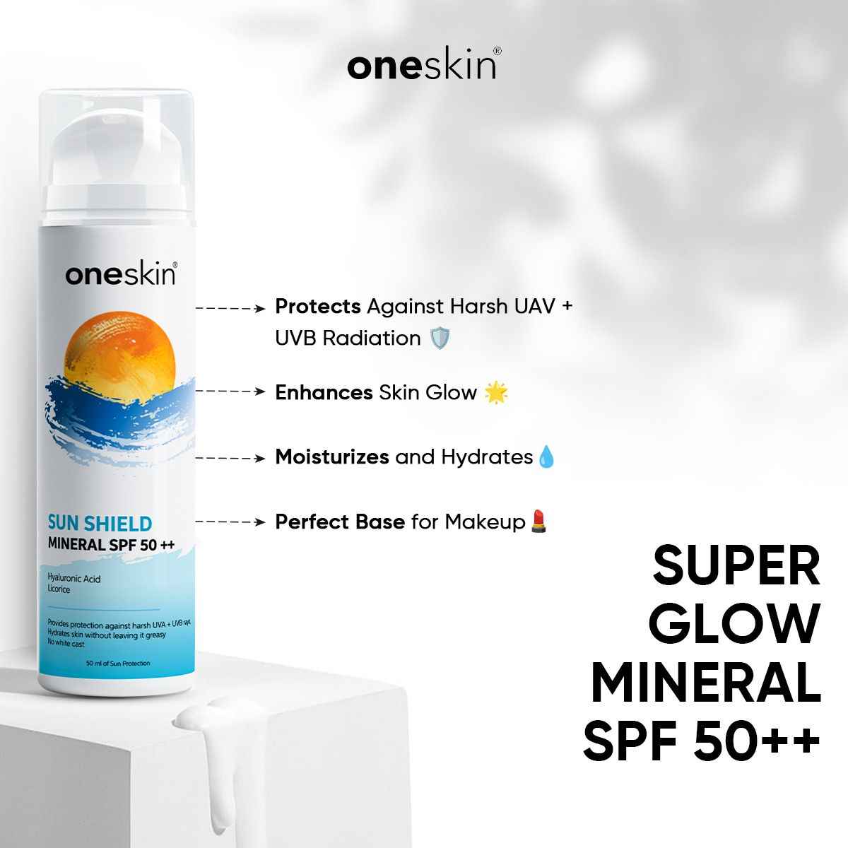 One Skin Super Glow Mineral SPF 50++ Sunscreen
