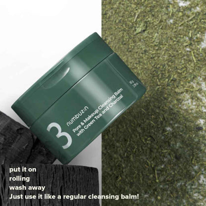 Numbuzin No.3 Green Tea Charcoal Cleansing Balm 85g
