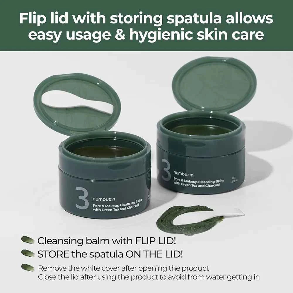 Numbuzin No.3 Green Tea Charcoal Cleansing Balm 85g