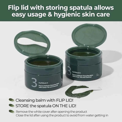 Numbuzin No.3 Green Tea Charcoal Cleansing Balm 85g