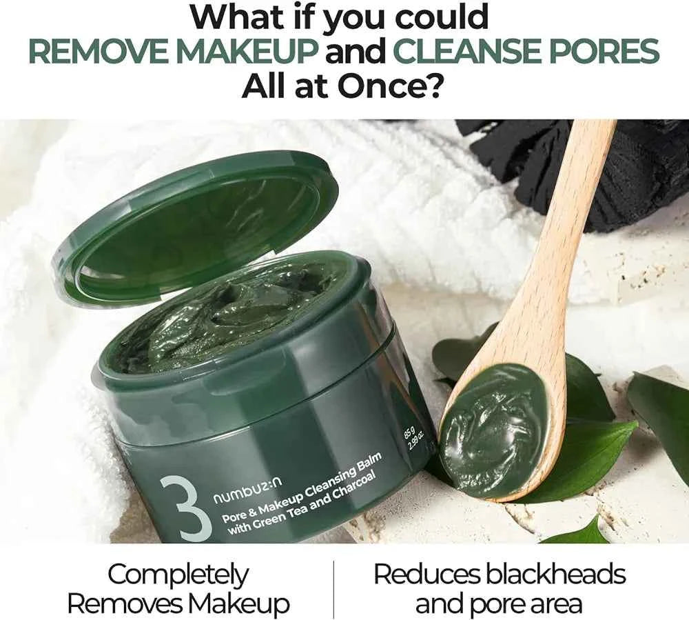 Numbuzin No.3 Green Tea Charcoal Cleansing Balm 85g